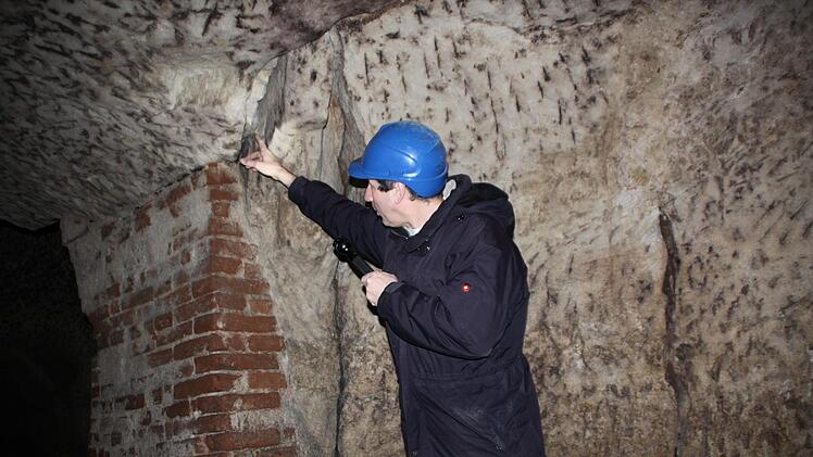 Stollenführer Jost Lohmann inmitten der weitläufigen Gang-Anlagen aus Sandstein  Foto: p