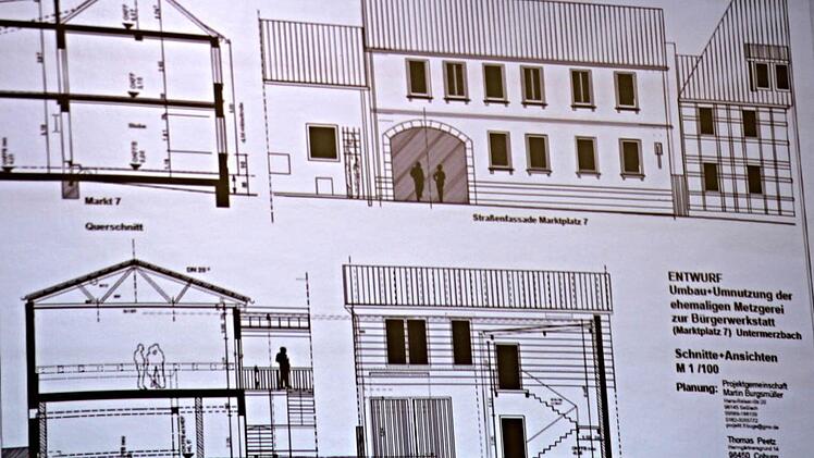 Vorgestellt wurde dem Bauausschuss die Planung für den Umbau der ehemaligen Metzgerei gegenüber dem Rathaus.