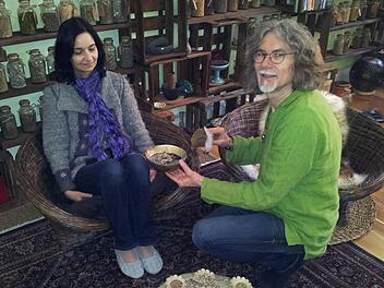 Manfred "Shogun" Höglauer bei der Arbeit in der "Oase der Ruhe" Foto: privat