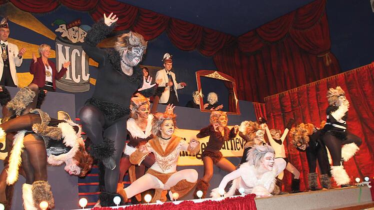 Der NCC feierte heuer sein 33. Bestehen mit zwei ganz besonderen Elferratssitzungen und genau vor 33 Jahren entstand auch ein ganz besonderes Musical: Cats. Mit eindrucksvollen Kostümen und liebevoll geschminkt bot die Juniorengarde das Musical dar. Fotos: Arthur Stollberger