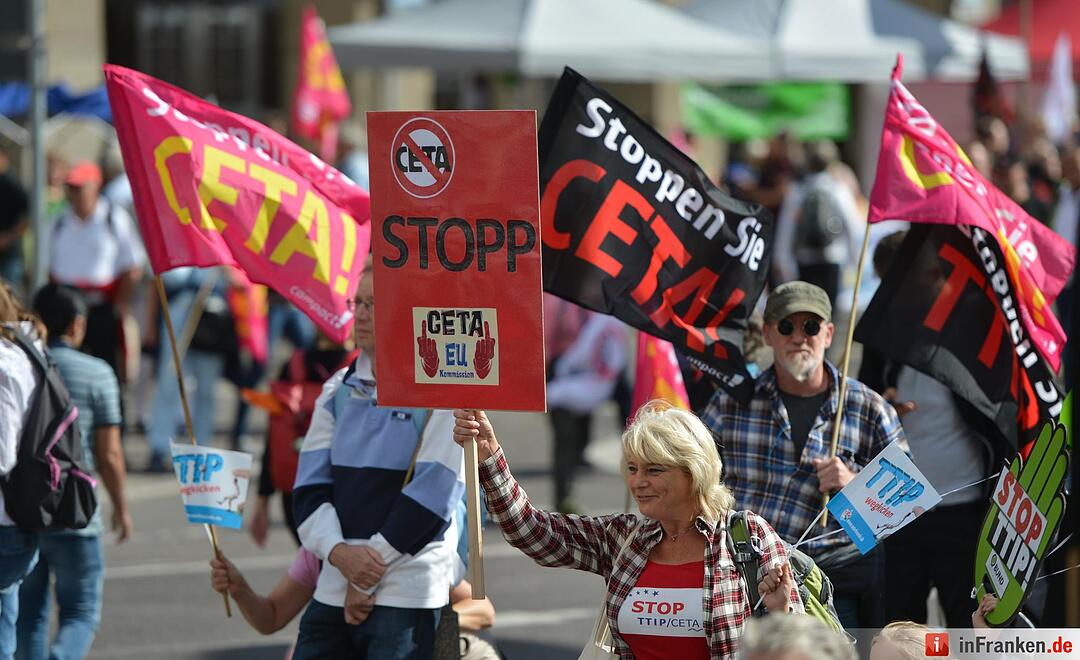 Demonstration gegen die Handelsabkommen