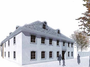 So soll das neue Bürgerhaus nach der Umgestaltung des ehemaligen Gutmann-Hauses aussehen.  Illu: Bär Stadelmann Stöcker Architekten