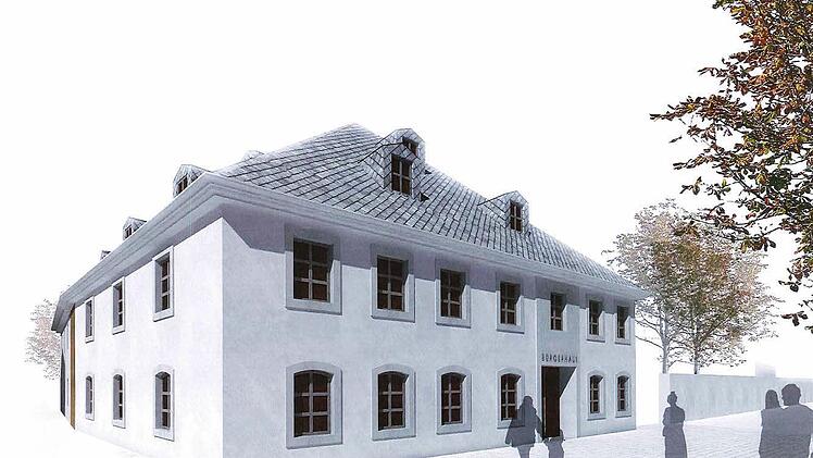 So soll das neue Bürgerhaus nach der Umgestaltung des ehemaligen Gutmann-Hauses aussehen.  Illu: Bär Stadelmann Stöcker Architekten