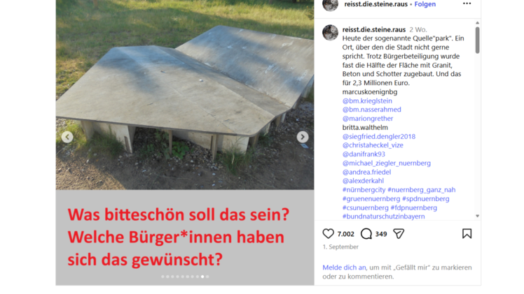 Post &uuml;ber den Quellepark in N&uuml;rnberg