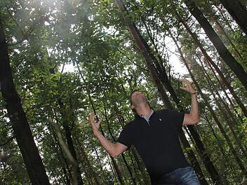 inFranken trifft-Reporter Christian Pack versucht sich im Dohnwald bei Herzogenaurach in der Kunst des Qi Gong.  Fotos: C. Pack