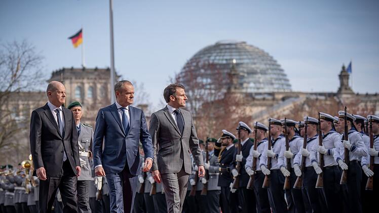 Kanzler Scholz empfängt Tusk und Macron
