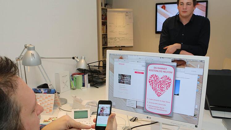 Mittels eines Codes in Herzform kommen Nutzer gezielt auf ein Projekt in der App, dem sie helfen wollen.  Foto: Barbara Herbst