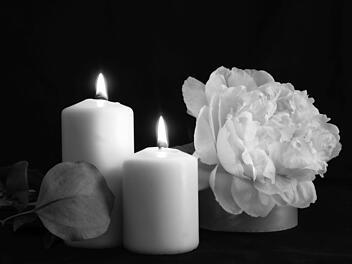 Kerze, Rose, Trauer, Tod