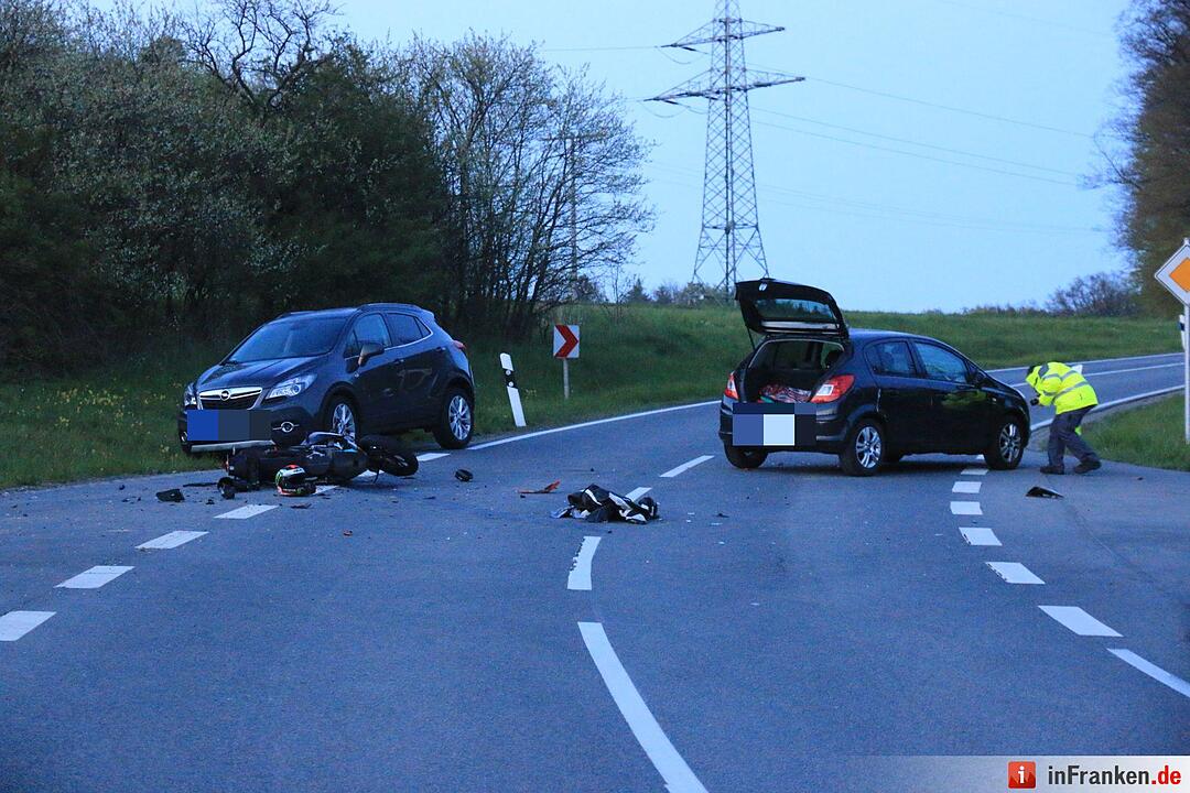 Unfall bei Ebern: Motorradfahrer schwer verletzt