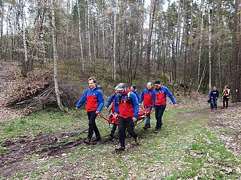 Bubenreuth: Frau verletzt sich im Wald an Fu&szlig; - und wird mit Gebirgs-Trage gerettet