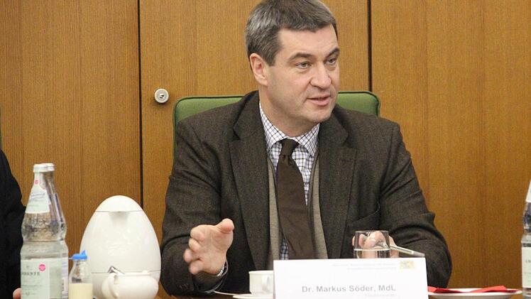 Minister Söder bei seinem Vortrag im großen Sitzungssaal Foto: Friedwald Schedel