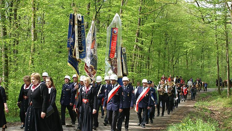 Die Pferdewallfahrt im Wald Foto: Michael Rauh