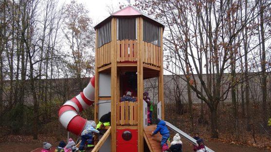 Das neue Klettergerüst im Carl-Zeitler-Kindergarten in Forchheim Foto: Pauline Lindner