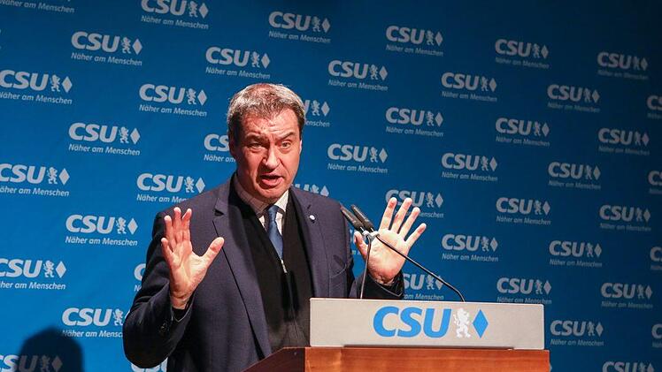 Markus Söder am Rednerpult. Foto: Barbara Herbst