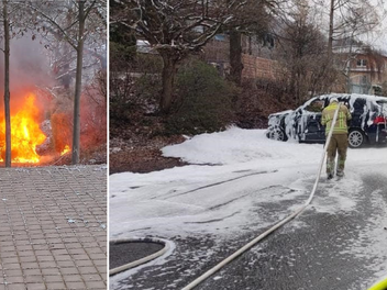 Hersbruck: Auto steht in Flammen - Feuerwehr rückt mit 20 Einsatzkräften an