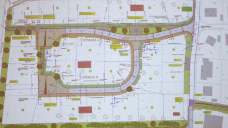 Die Planung des Büros Kirchner sieht 26 Bauplätze und zwei Stichstraßen mit Wendeplatten vor. Winfried Ehling
