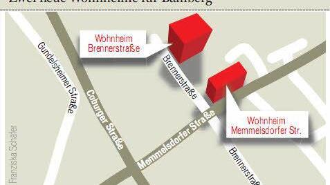 Die Lage beider Wohnheime in der Karte