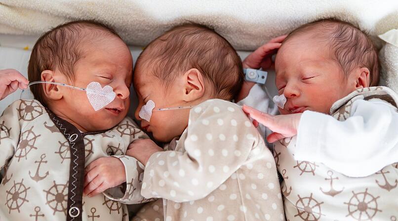 Eineiige Drillinge in Bamberg geboren - kommt nur extrem selten vor