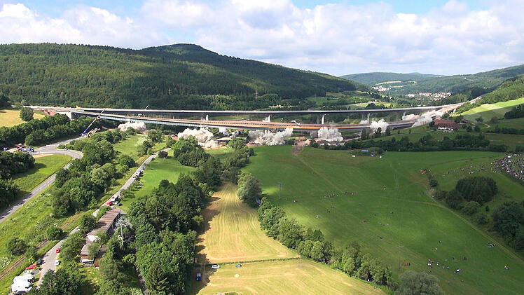 Sprengung der Sinntalbruecke