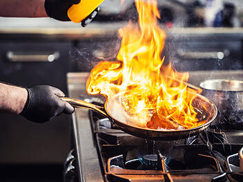 Pfanne, Koche, Feuer