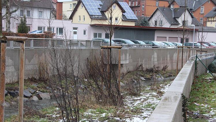 Die neuen Ufermauern im Bereich Schleifanger/Gartenstraße.