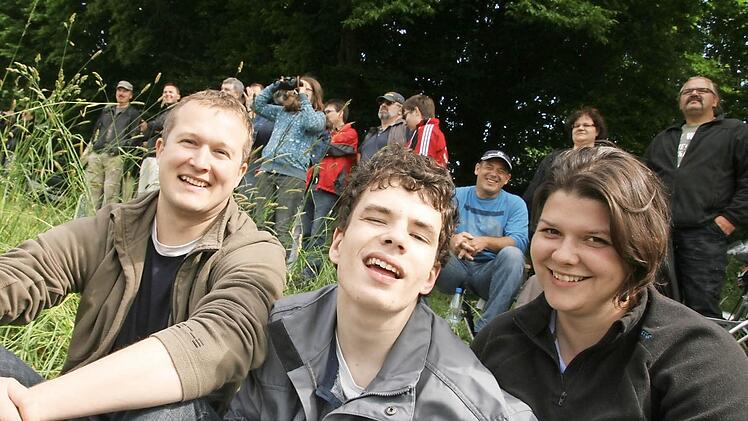 Sie waren begeistert von der Stimmung und Spannung bei der Brückensprengung: Ralf Müller, Christoph Köcher und Lisa Reinmann.