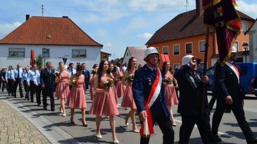 Die gastgebende Feuerwehr Mühlhausen Foto: Larissa Händel