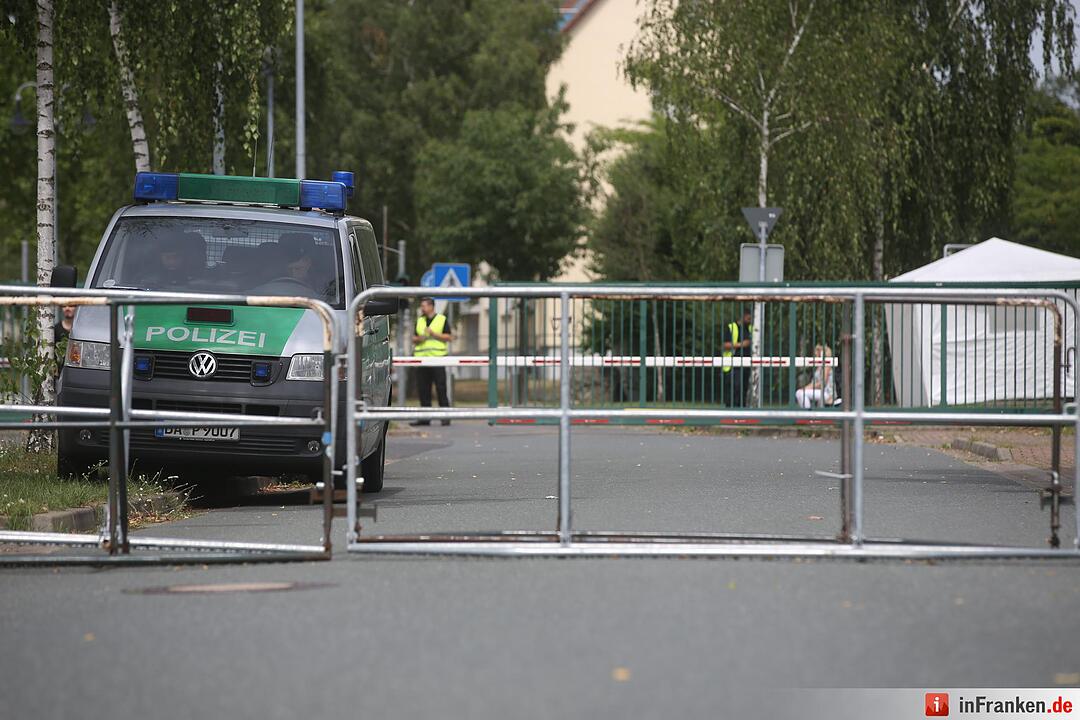 Protestkundgebung vor Bamberger Fluechtlingsheim