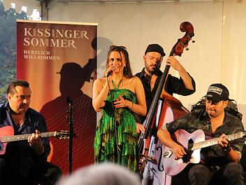 Joschi Graf, Cheyenne Graf, Joel Locher und Gismo Graf (von links) begeisterten beim Konzert im Aschacher Schlosspark. Foto: Werner Vogel