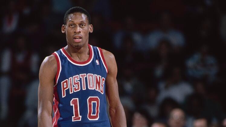 Bei den Detroit Pistons begann die gro&szlig;e Profikarriere von Dennis Rodman. Mit der Mannschaft holte er zwei NBA-Titel.