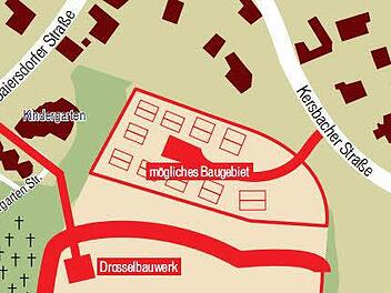 Das geplante Hochwasser-Rückhaltebecken in Kersbach soll im Ernstfall über 60000 Kubikmeter Wasser aufnehmen. Grafik: Franziska Schäfer