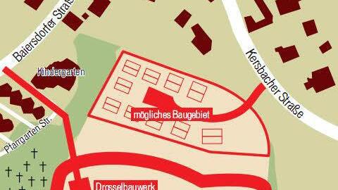 Das geplante Hochwasser-Rückhaltebecken in Kersbach soll im Ernstfall über 60000 Kubikmeter Wasser aufnehmen. Grafik: Franziska Schäfer