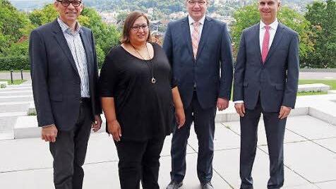 Das Team aus BDS Kronach und Hochschule Coburg (v. l.): Dirk Hubbert, Verena Fritsch, Christian Mitter und Claus Böhnlein Foto: pr