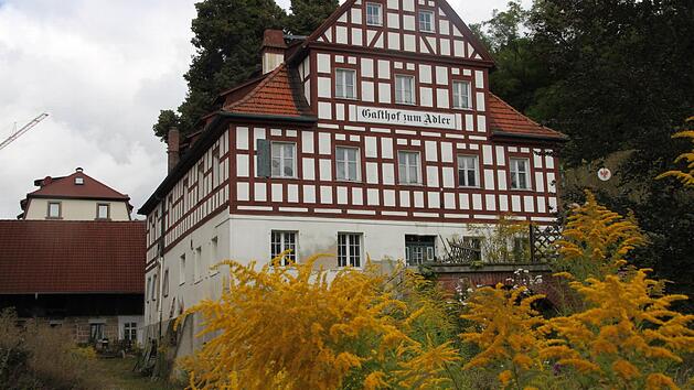 Wildwuchs dominiert derzeit auf dem Gelände des ehemaligen "Gasthofs zum Adler" in Burghaig. Glaubt man dem neuen Eigentümer, werden die Sanierungsarbeiten bald fortgesetzt. Fotos: Jochen Nützel