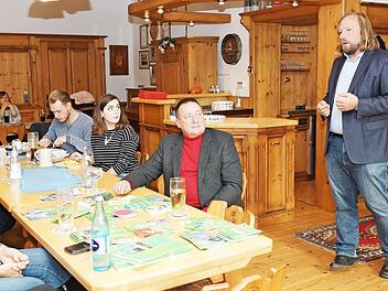 Anton Hofreiter während seiner Rede beim politischen Frühschoppen Foto: Johannes Michel