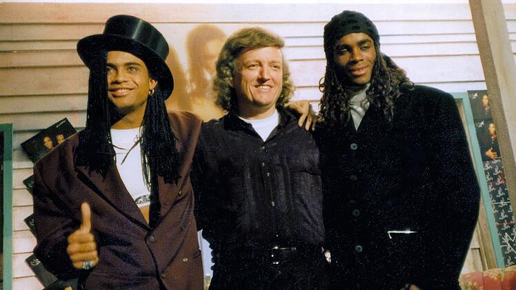 Der Pop-Magier und seine Z&ouml;glinge: Frank Farian (Mitte) machte Rob Pilatus (links) und Fab Morvan als Milli Vanilli ber&uuml;hmt - und ber&uuml;chtigt.