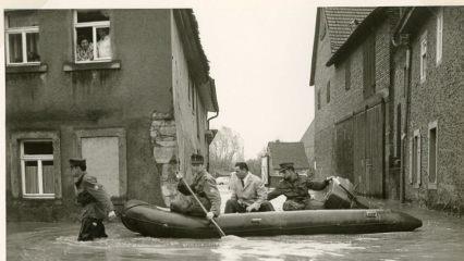 Münnerstadt ohne Hochwasserfreilegung im Jahr 1969. Foto: Stadtarchiv
