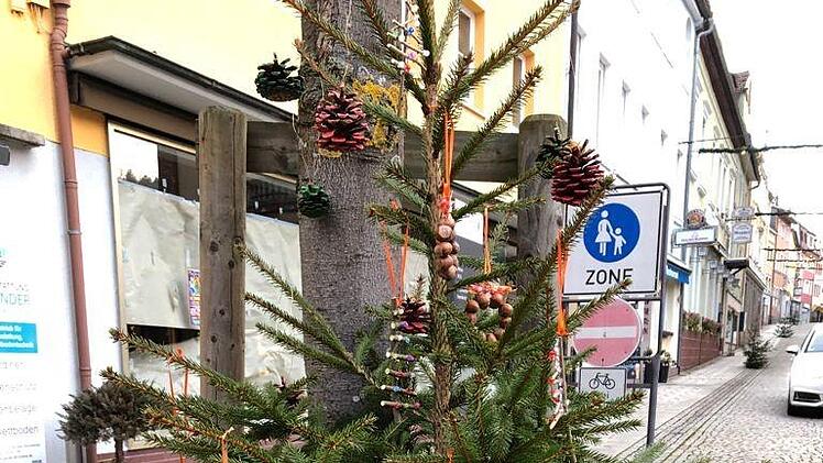 Im Dezember schmückten Helferinnen aus allen Bereichen viele Bäume in der Ludwigstraße. Foto: Heike Greenberg-Kremser