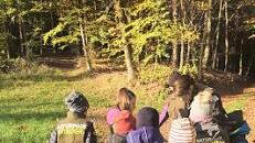 Junge Naturpark-Entdecker auf dem Weg in den herbstlichen Steigerwald Foto: Verena Kritikos