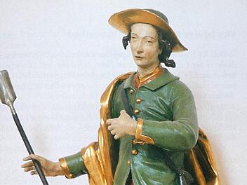 Nach Döttl und Welzbacher hat Theiler "keine andere Gestalt so oft geformt wie die des Bauernheiligen Wendelin". Neben dieser Figur in Pretzfeld seien noch weitere siebzehn in den Kirch er Fränkischen Schweiz zu finden  Repro: Manfred Franze