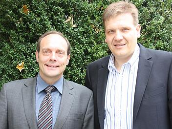 OB-Kandidat Michael Heppes (links) und Ortsvorsitzender Steffen Hörtler.  Foto: Edgar Bartl