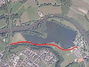 Stadtbaumeister Gerhard P&uuml;lz gab im Bauausschuss einen Zwischenbericht zum Bau des familienfreundlichen Wanderweges am Oberwallenstadter Baggersee. Dieser soll im kommenden Fr&uuml;hjahr fertiggestellt werden.  Foto: Stadt Lichtenfels (Grafik)