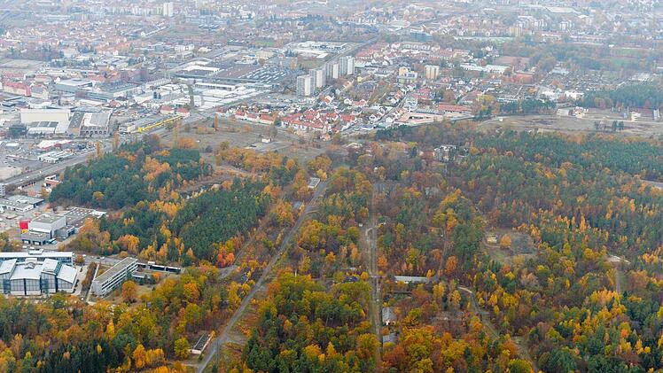 Im ehemaligen Militärgelände Muna soll ein 46 Hektar großer Gewerbepark entstehen. Doch eine Bürgerinitiative läuft gegen die Rodung Sturm.  Ronald Rinklef