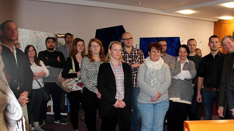 Blick in die Gästerunde mit Landrat und den drei Bürgermeistern Foto: Johanna Blum