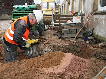 Die Baustelle in Schmeilsdorf geht schneller voran als geplant.Foto: Jürgen Gärtner