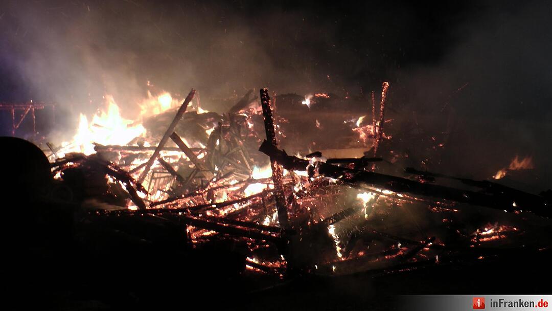 Hoher Sachschaden bei Scheunenbrand in Knetzgau