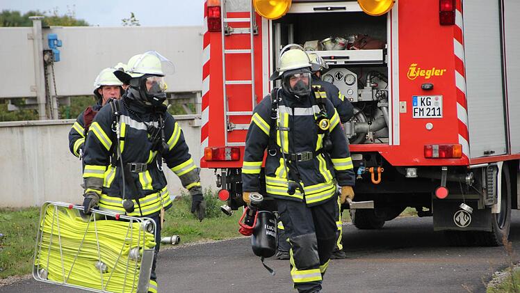 Feuerwehrübung. in Münnerstadt. Foto: Heike Beudert