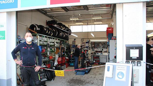 Auch Motorradh&auml;ndlern wie Thomas Escher (Sportbike Escher) macht die Pandemie zu schaffen.