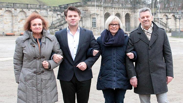 Coburgs rot-rote Stadtratsfraktion (von links): Adelheid Frankenberger, René Hähnlein, Barbara Kammerscheid, Mathias Langbein. Hähnlein ist Mitglied der Linken, die drei anderen wollen in der SPD bleiben.