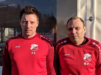 Andreas Schneider vom FC Frickendorf (links) und Thomas Matthis (Burghaslach)   sind neu bei der  SG Pfaffendorf/Gemeinfeld.